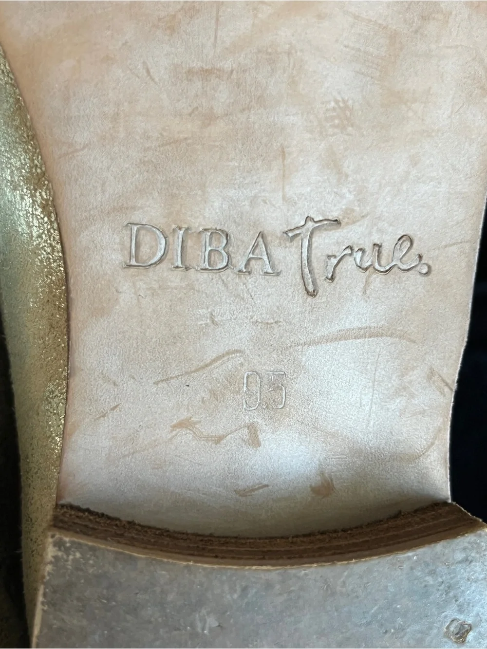 Diba True Ladies Gold Derby City D'Orsay Flats 71331-GLD Sz 9.5